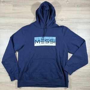 Lionel Messi Soccer Hoodie Mens 2XL  Adult Argentina Barcelona Sweater Blue
